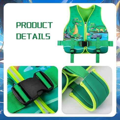 Jurmickey Toddler Swim Vest, Kids Swim Vest for Toddlers, Toddler Floaties 20-60 lbs with Adjustable Safety Strap, S-XL for 2-9 Years Old Boys and Girls in Kuwait