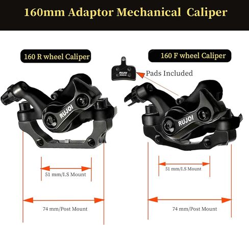 طقم فرامل قرص الدراجة RUJOI، فرجار أمامي وخلفي من الألومنيوم، دوار 160 مم، أداة ضبط ميكانيكية خالية من الأدوات لدراجة الطريق، الدراجة الجبلية... in Kuwait
