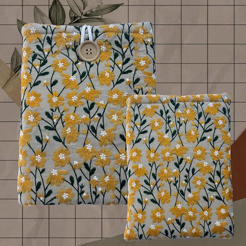 Embroidered White Daisy Book Sleeve. Book Cover/Protector in Kuwait