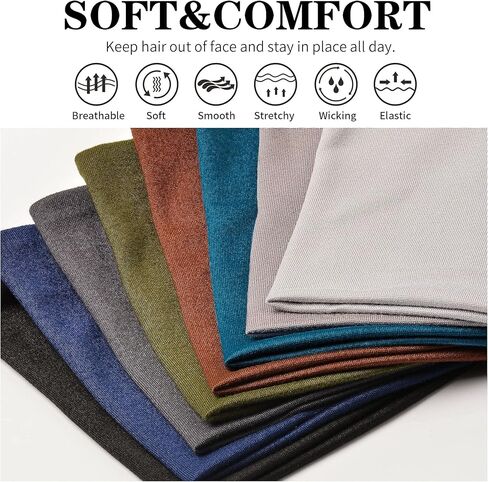 Men Headbands Sport Hair Band Athletic Workout Sweatbands Non-Slip Moisture Wicking Unisex Head Bands for Running Cycling Training in Kuwait