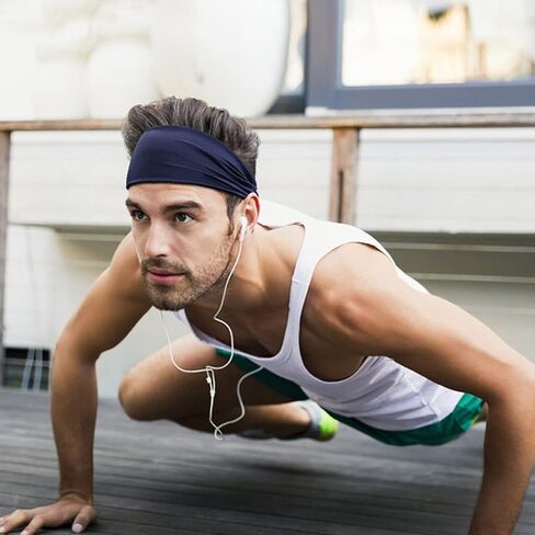 Men Headbands Sport Hair Band Athletic Workout Sweatbands Non-Slip Moisture Wicking Unisex Head Bands for Running Cycling Training in Kuwait