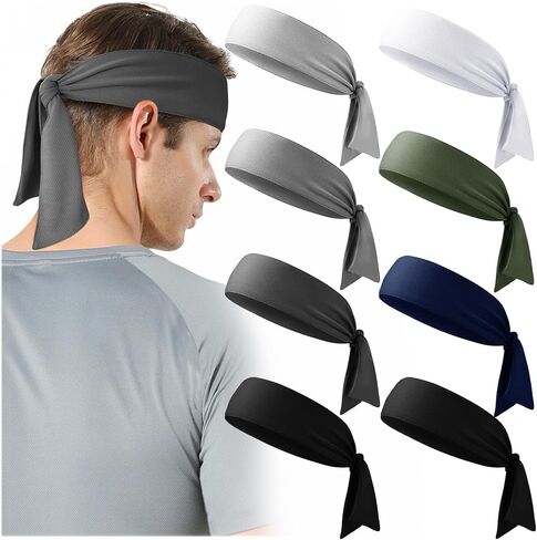Men Headbands Sport Hair Band Athletic Workout Sweatbands Non-Slip Moisture Wicking Unisex Head Bands for Running Cycling Training in Saudi Arabia