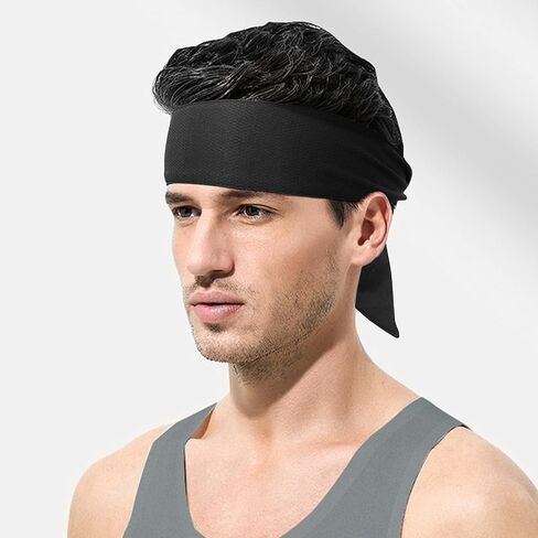Men Headbands Sport Hair Band Athletic Workout Sweatbands Non-Slip Moisture Wicking Unisex Head Bands for Running Cycling Training in Saudi Arabia