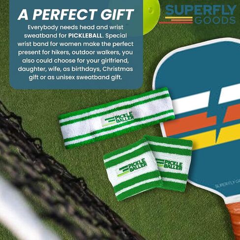 Super Fly Goods Sweatbands Pickleball Golf Tennis Great Gift or for Your Sports or Team Wristband Sports Band Set Including Towel Wrist and Head Sweatbands in Saudi Arabia