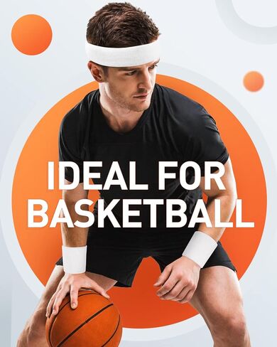 Tanluhu Sweatbands Sport Headbands for Working Out, Execise, Tennis, Basketball, Running - Terry Cloth Athletic Sweat Cotton Headband Outdoor for Men & Women in Saudi Arabia