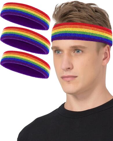 Tanluhu Sweatbands Sport Headbands for Working Out, Execise, Tennis, Basketball, Running - Terry Cloth Athletic Sweat Cotton Headband Outdoor for Men & Women in Saudi Arabia