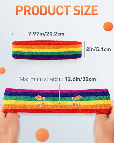 Tanluhu Sweatbands Sport Headbands for Working Out, Execise, Tennis, Basketball, Running - Terry Cloth Athletic Sweat Cotton Headband Outdoor for Men & Women in Saudi Arabia