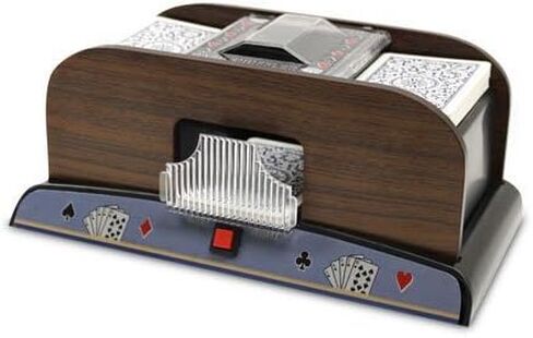 2 Deck Automatic Deck Shuffler - Deluxe Electric Wooden Playing Card Machine - Classic Casino Dealer Equipment & Tabletop Gaming Accessories - Bicycle, Magic The Gathering, Yugioh TCG in Saudi Arabia