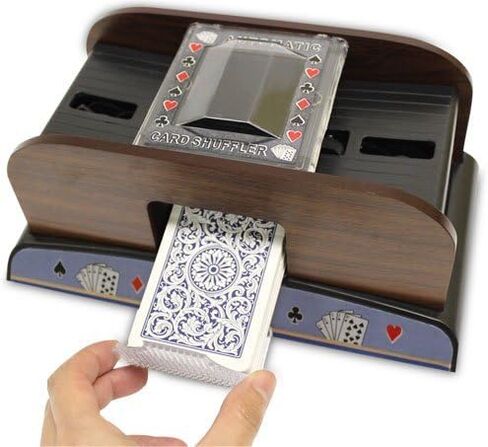 2 Deck Automatic Deck Shuffler - Deluxe Electric Wooden Playing Card Machine - Classic Casino Dealer Equipment & Tabletop Gaming Accessories - Bicycle, Magic The Gathering, Yugioh TCG in Saudi Arabia
