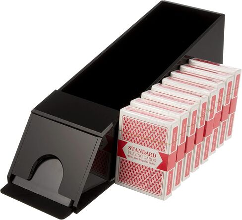 حذاء بلاك جاك للأمان مكون من 8 أسطح مع بطاقات - أداة خلط أوراق اللعب اليدوية الاحترافية بدرجة الكازينو لتوزيع أوراق اللعب - معدات الموزعين الكلاسيكية ومستلزمات الألعاب - ملحقات ألعاب الطاولة للمنزل in Kuwait