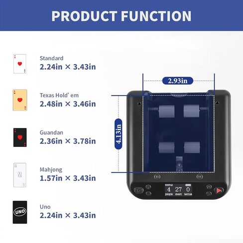 Updated Automatic Card Dealer Machine, 360° Rotating 2 Decks Card Smooth Dealing, Casino Playing Card Table Accessories for Texas Holdem, Blackjack in Saudi Arabia