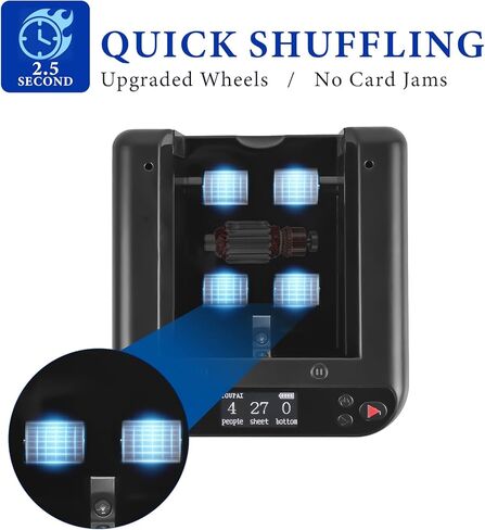 Updated Automatic Card Dealer Machine, 360° Rotating 2 Decks Card Smooth Dealing, Casino Playing Card Table Accessories for Texas Holdem, Blackjack in Saudi Arabia