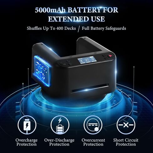 Updated Automatic Card Dealer Machine, 360° Rotating 2 Decks Card Smooth Dealing, Casino Playing Card Table Accessories for Texas Holdem, Blackjack in Saudi Arabia