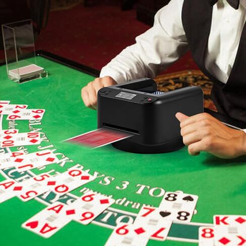 Updated Automatic Card Dealer Machine, 360° Rotating 2 Decks Card Smooth Dealing, Casino Playing Card Table Accessories for Texas Holdem, Blackjack in Saudi Arabia