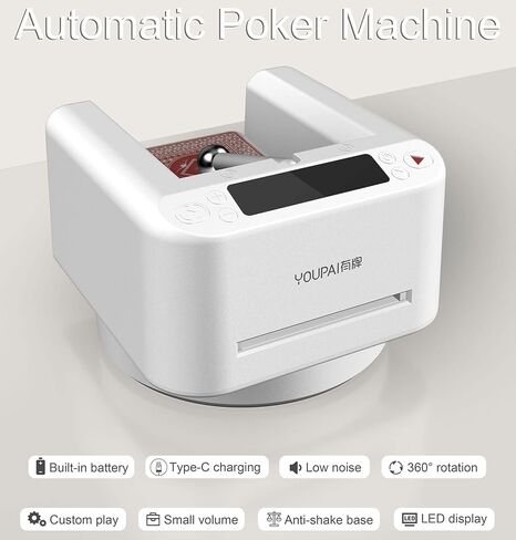 YONTYEQ Smart Automatic Poker Card Dealer-360° Rotating Universal Anti-Cheating Playing Card Dealing Tool, Rotating Card Dealer Machine for UNO, Blackjack, Texas Hold'em, Home Card Games in Kuwait