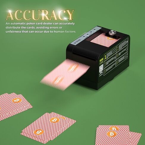 Automatic Card Dealer, 2 Deck Card Dealer Machine, 360° Rotating High Speed Card Dealer for Blackjack UNO Texas Holdem Electric Card Dealer 3-8 Players (ONLY 2.2"x3.5" Cards) in Saudi Arabia