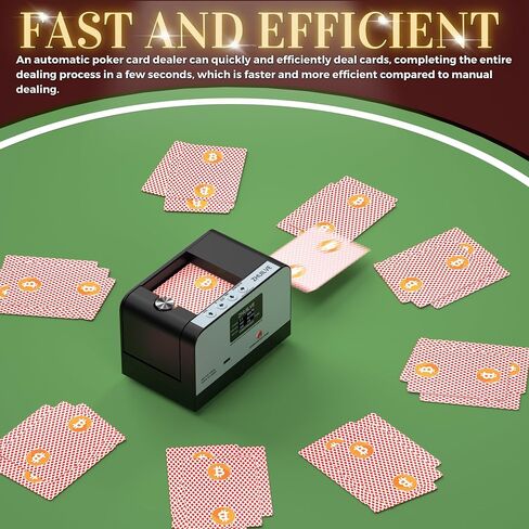 Automatic Card Dealer, 2 Deck Card Dealer Machine, 360° Rotating High Speed Card Dealer for Blackjack UNO Texas Holdem Electric Card Dealer 3-8 Players (ONLY 2.2"x3.5" Cards) in Saudi Arabia