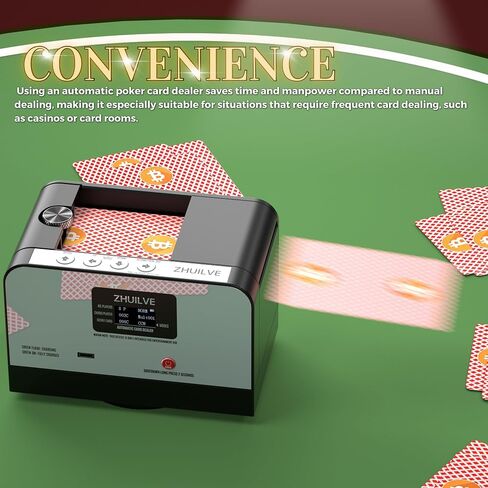 Automatic Card Dealer, 2 Deck Card Dealer Machine, 360° Rotating High Speed Card Dealer for Blackjack UNO Texas Holdem Electric Card Dealer 3-8 Players (ONLY 2.2"x3.5" Cards) in Saudi Arabia