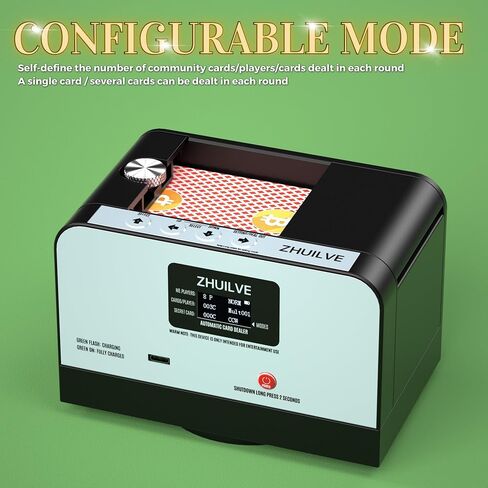 Automatic Card Dealer, 2 Deck Card Dealer Machine, 360° Rotating High Speed Card Dealer for Blackjack UNO Texas Holdem Electric Card Dealer 3-8 Players (ONLY 2.2"x3.5" Cards) in Saudi Arabia