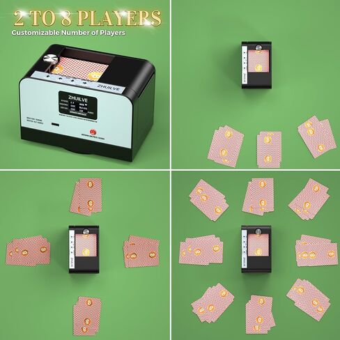 Automatic Card Dealer, 2 Deck Card Dealer Machine, 360° Rotating High Speed Card Dealer for Blackjack UNO Texas Holdem Electric Card Dealer 3-8 Players (ONLY 2.2"x3.5" Cards) in Saudi Arabia