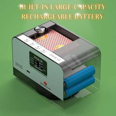 Automatic Card Dealer, 2 Deck Card Dealer Machine, 360° Rotating High Speed Card Dealer for Blackjack UNO Texas Holdem Electric Card Dealer 3-8 Players (ONLY 2.2"x3.5" Cards) in Saudi Arabia