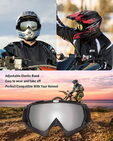 KEMIMOTO Dirt Bike Goggles Motocross Goggles ATV UTV Goggles Anti UV Riding Goggles in Kuwait