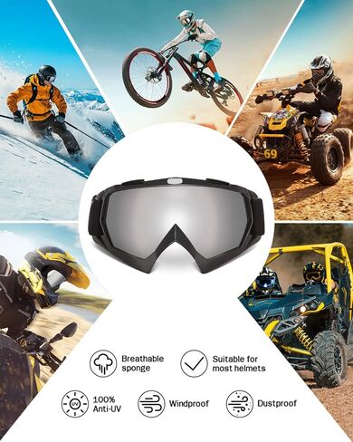 KEMIMOTO Dirt Bike Goggles Motocross Goggles ATV UTV Goggles Anti UV Riding Goggles in Kuwait