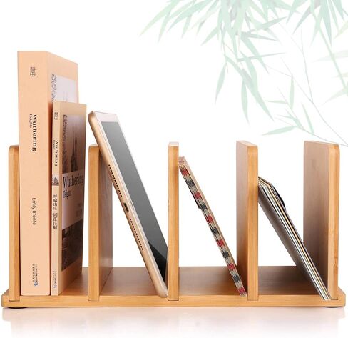 سيوندو مكتب منظم البريد منظم فارز ملفات كونترتوب، منظم ملفات مكتب الخيزران 4 فتحات، حامل رسائل خشبي لتخزين مستندات المغلف Ipad، حامل بريد ملف سطح المكتب للمكتب والمنزل in Kuwait