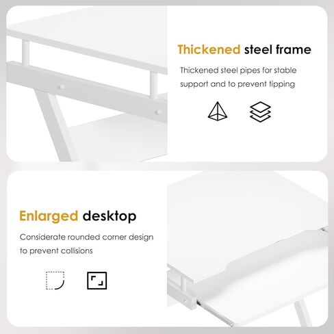 SogesHome 23.6inches Mobile Laptop Desk, Bed Table Portable Computer Desk with Lockable Wheels, Rolling Computer Cart with Keyboard Tray, Black in Kuwait