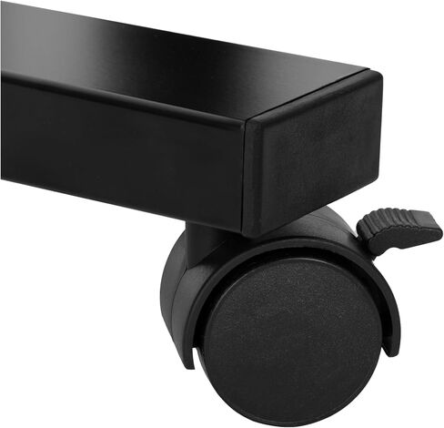 Seville Classics Solid-Top Height Adjustable Mobile Laptop Computer Desk Cart Ergonomic Home Office Stand Rolling Table, Overbed (23.6"), White in Kuwait