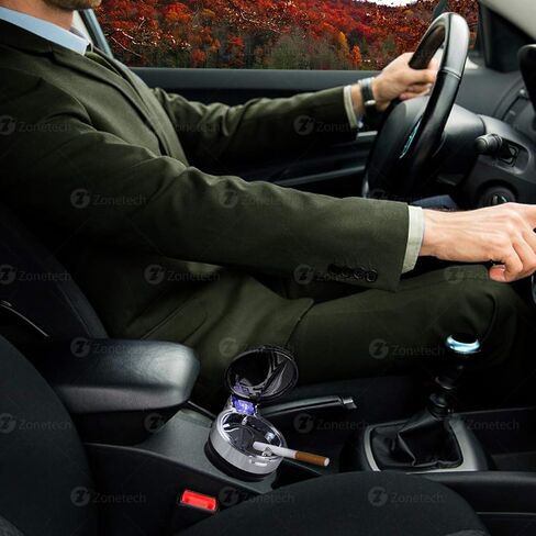 منطقة التكنولوجيا سيارة دخاني طفاية سجائر الأزرق LED مؤشر ضوئي رائع السفر السيارات رائحة السجائر مزيل الدخان الناشر in Kuwait