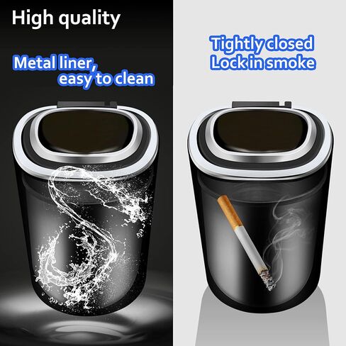 بلينغ سيارة سجائر سجائر منفذ الهواء منفضة سجائر السيارات السيارات مع غطاء مؤشر الضوء الأزرق LED الرماد الذي لا يدخن للنساء حامل كأس السيارة (الشظية) in Kuwait