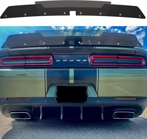 سبويلر خلفي من Wickerbill لسيارة دودج تشالنجر 2015-2023 SRT RT Hellcat Scat Pack مع كاميرا احتياطية، قطعتان من نوع Wicker Bill Spoiler مع أداة RivNut in Kuwait