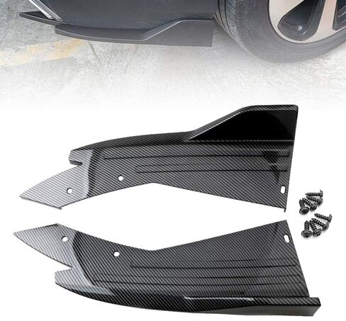 2PCS Universal Rear Bumper Lip Diffuser Splitter Canard Protector Front Bumper Lip Body Kit Front Bumper Side Skirt Spoiler Splitter (Black) in Kuwait