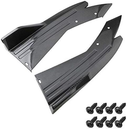 2PCS Universal Rear Bumper Lip Diffuser Splitter Canard Protector Front Bumper Lip Body Kit Front Bumper Side Skirt Spoiler Splitter (Black) in Kuwait