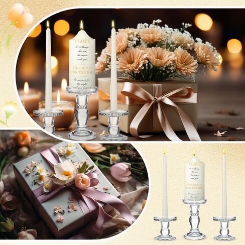 MTLEE 3 Unity Candles with Candle Holder for Wedding Unity Candle Set Include 1 Pillar and 2 Taper Candles for Ceremony Wedding Accessories Baptism Catholic Church (Love) in Saudi Arabia