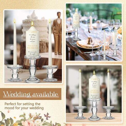 MTLEE 3 Unity Candles with Candle Holder for Wedding Unity Candle Set Include 1 Pillar and 2 Taper Candles for Ceremony Wedding Accessories Baptism Catholic Church (Love) in Saudi Arabia