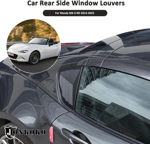 فتحات نافذة جانبية للسيارة Mazda MX-5 ND 2015-2023 ستائر زجاجية مثلثة ملحقات خارجية (تناسب فقط إصدار السقف الصلب) (أسود لامع) in Kuwait