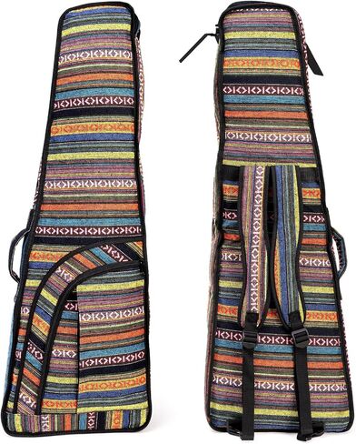 Tosnail Mini Strat Gig Bag with 10mm Padding, Shoulder Strap and Carry Handle, Vintage Electric Guitar Storage Case Bag - Bohemian Style in Saudi Arabia