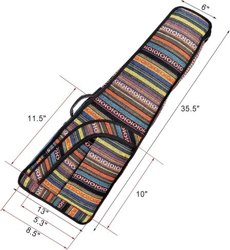 Tosnail Mini Strat Gig Bag with 10mm Padding, Shoulder Strap and Carry Handle, Vintage Electric Guitar Storage Case Bag - Bohemian Style in Saudi Arabia