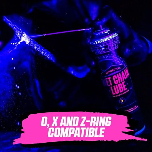 Muc-Off Wet Motorcycle Chain Lube, 400 Milliliters - Premium Motorbike Chain Lubricant Spray - Formulated for Wet Weather Conditions in Saudi Arabia