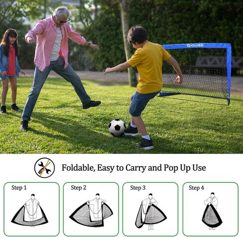 أهداف كرة القدم المحمولة للفناء الخلفي، شبكة كرة قدم للأطفال قابلة للطي مقاس 4 × 3 بوصات، هدف كرة قدم منبثق داخلي، معدات تدريب كرة القدم للأطفال والشباب، مع كرة قدم مقاس 4، 8 مخاريط تدريب in Kuwait