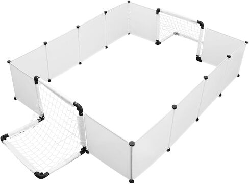 GARVIN 24-Panel Mini Hockey and Football Accessories Set, Half Rink Knee Hockey Side Panel, Play Side Panel for Children, Soccer Field Fence for Indoor and Outdoor - White in Kuwait