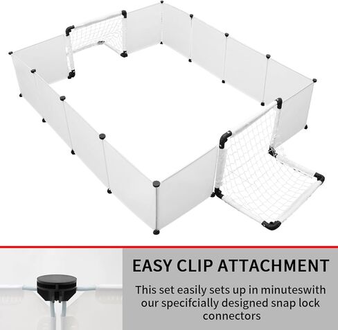 GARVIN 24-Panel Mini Hockey and Football Accessories Set, Half Rink Knee Hockey Side Panel, Play Side Panel for Children, Soccer Field Fence for Indoor and Outdoor - White in Kuwait