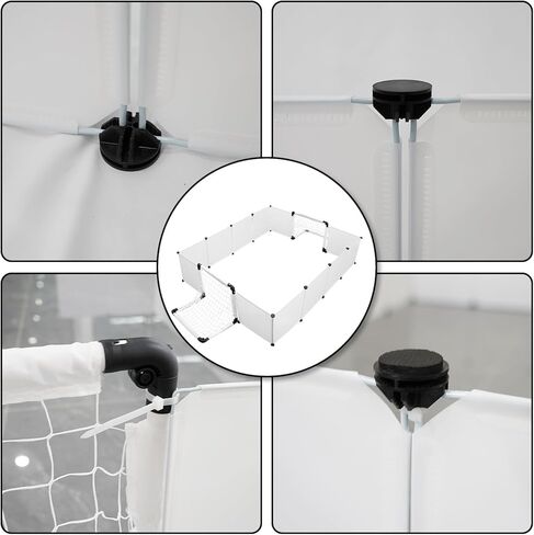 GARVIN 24-Panel Mini Hockey and Football Accessories Set, Half Rink Knee Hockey Side Panel, Play Side Panel for Children, Soccer Field Fence for Indoor and Outdoor - White in Kuwait