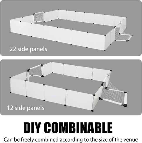 GARVIN 24-Panel Mini Hockey and Football Accessories Set, Half Rink Knee Hockey Side Panel, Play Side Panel for Children, Soccer Field Fence for Indoor and Outdoor - White in Kuwait