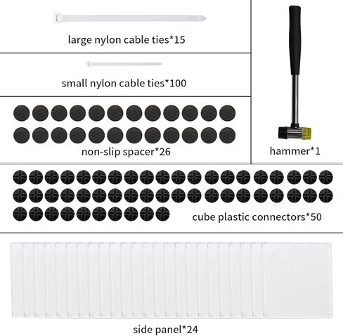 GARVIN 24-Panel Mini Hockey and Football Accessories Set, Half Rink Knee Hockey Side Panel, Play Side Panel for Children, Soccer Field Fence for Indoor and Outdoor - White in Kuwait
