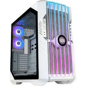 حافظة كمبيوتر Cooler Master HAF 700 EVO White E-ATX عالية تدفق الهواء، شاشة IRIS LCD، شفرات TG Edge Lit، 360 مم | 480 مم AIO، مراوح Sickleflow مزدوجة 200 مم، متوافقة مع RX 7900 XTX|RTX 4090، زجاج مقسى، USB من النوع C، DIY in Kuwait