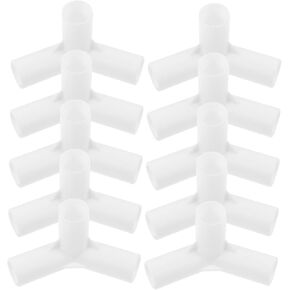 20pcs Tent Joint Fittings Tent Pole Bracket Tent Pole Connecting Adapter Three-Way Connector Adapter Pole Connector Plastic Connector Tent Supplies White Pipeline Child