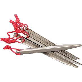 Vargo Titanium Crevice Stake, 6 Pack - Ultralight Tent Stake for Rocky and Hard Ground